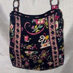 Vera Bradley Navy and Pink Floral Crossbody Bag bohemian